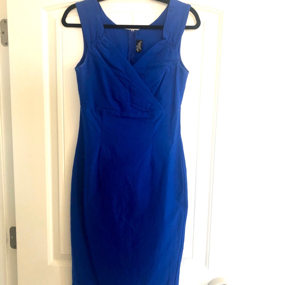 ModCloth Stretch Wiggle Dress Royal Blue
